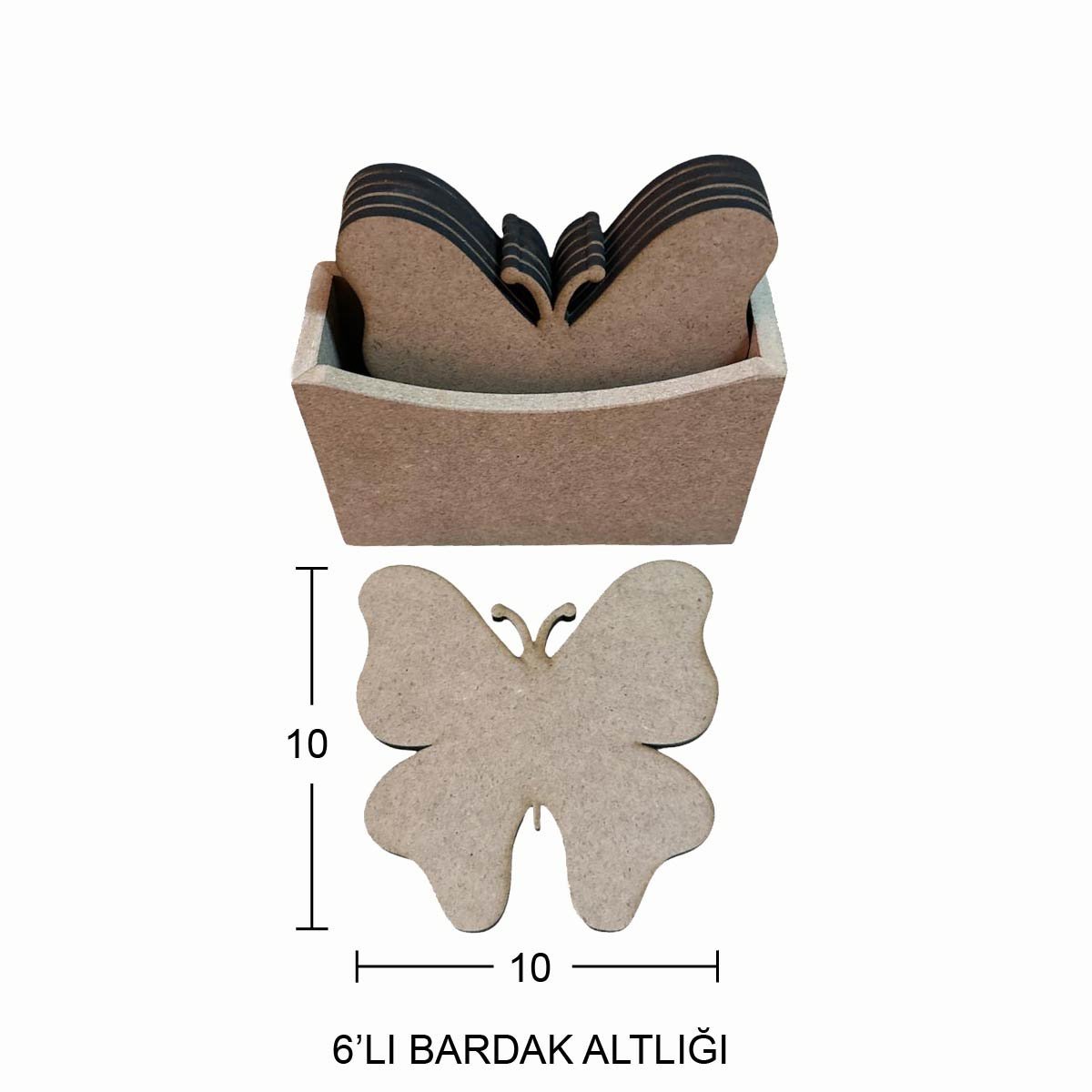 Ahşap 6'lı Bardak Altlığı L385