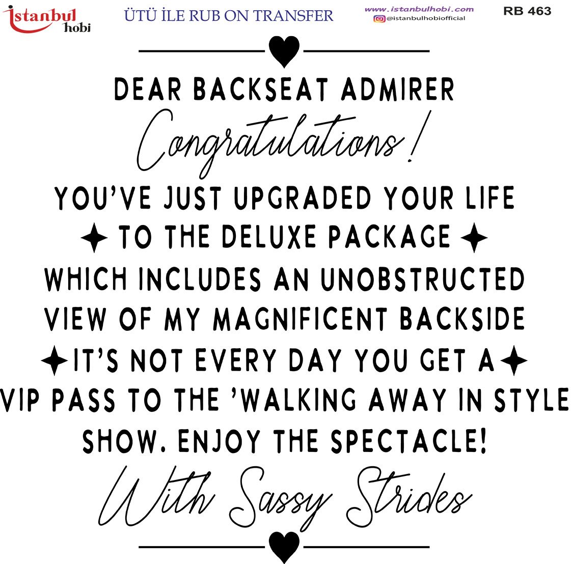 Ütü İle Rub On Transfer 30x30cm RB463