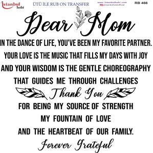 Ütü İle Rub On Transfer 30x30cm RB466