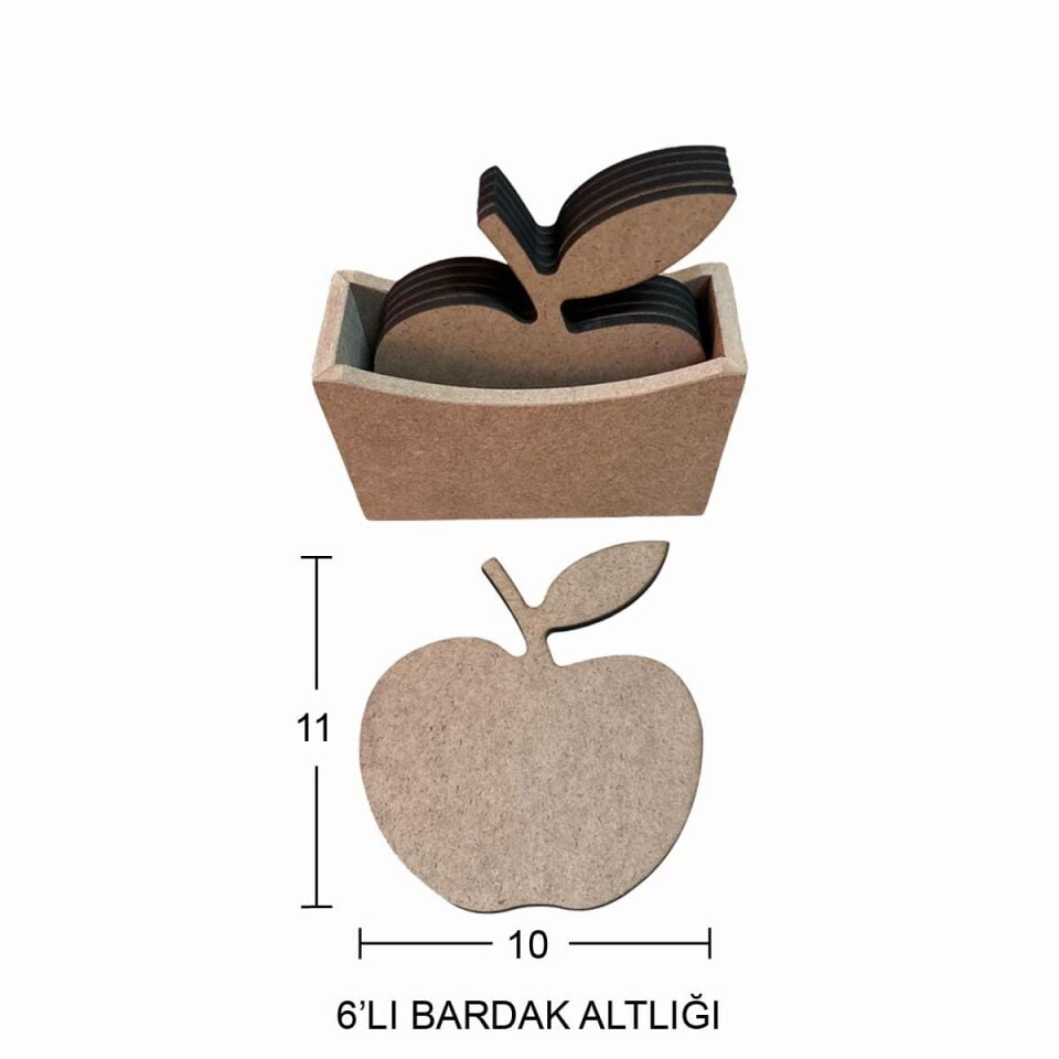 Ahşap 6'lı Bardak Altlığı L389