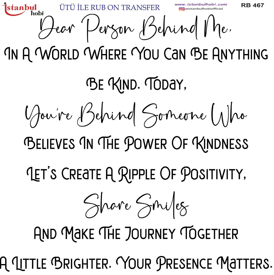 Ütü İle Rub On Transfer 30x30cm RB467