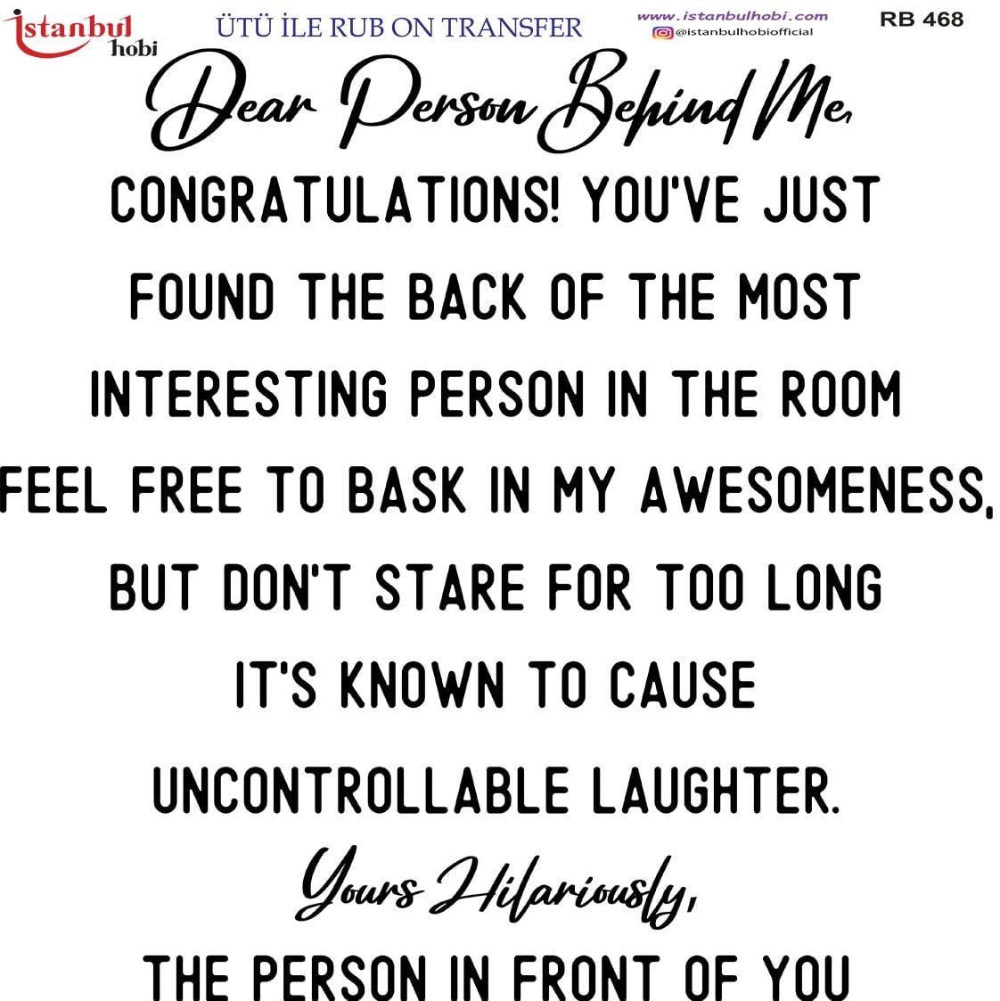 Ütü İle Rub On Transfer 30x30cm RB468