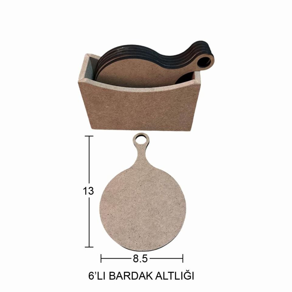 Ahşap 6'lı Bardak Altlığı L391