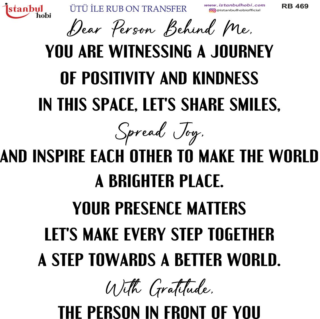 Ütü İle Rub On Transfer 30x30cm RB469