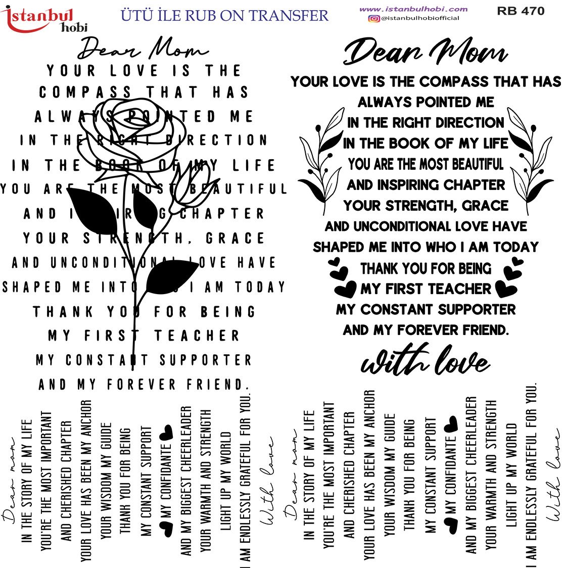 Ütü İle Rub On Transfer 30x30cm RB470