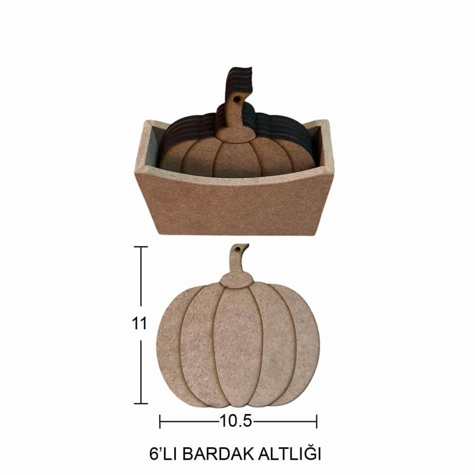 Ahşap 6'lı Bardak Altlığı L393