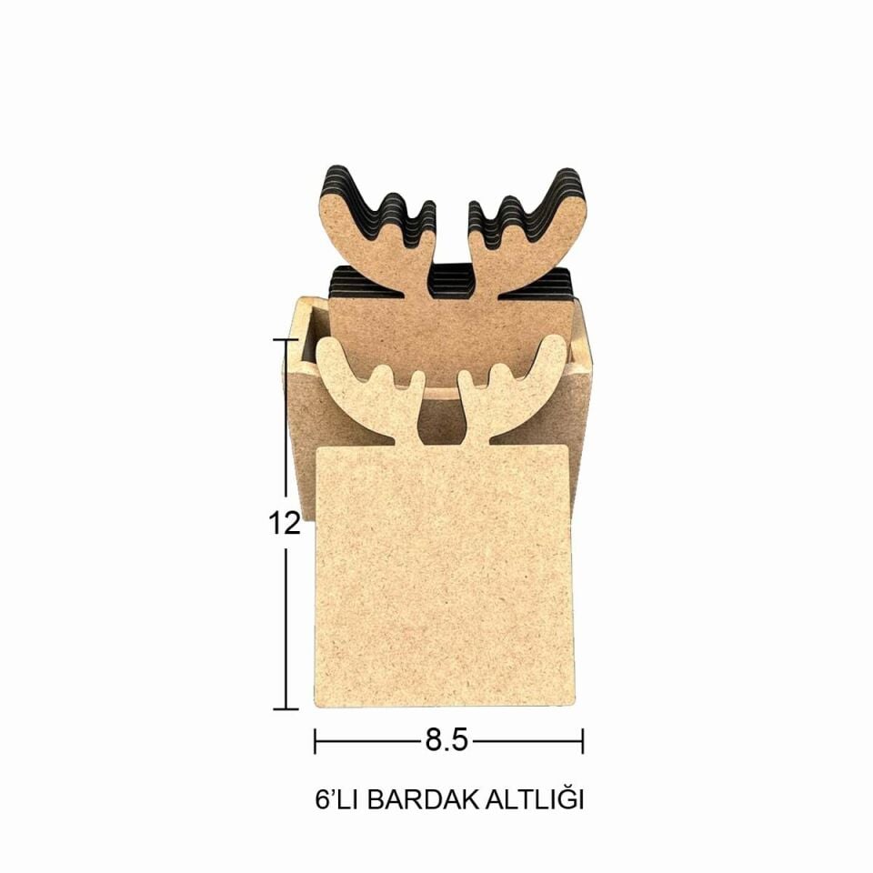 Ahşap 6'lı Bardak Altlığı L394