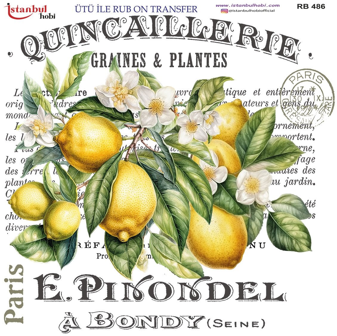 Ütü İle Rub On Transfer 30x30cm RB486