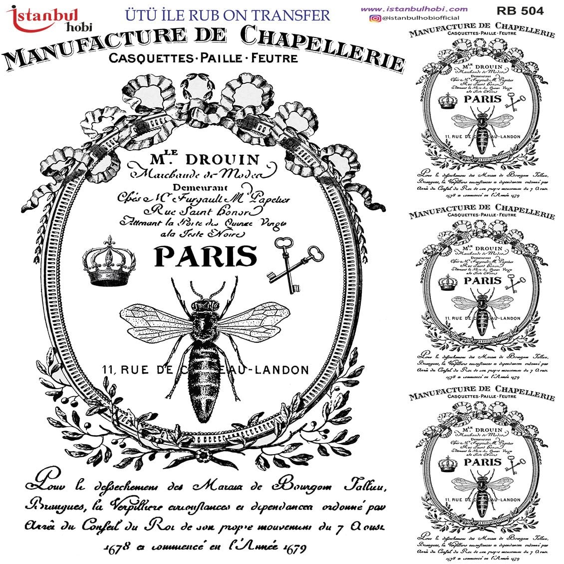 Ütü İle Rub On Transfer 30x30cm RB504