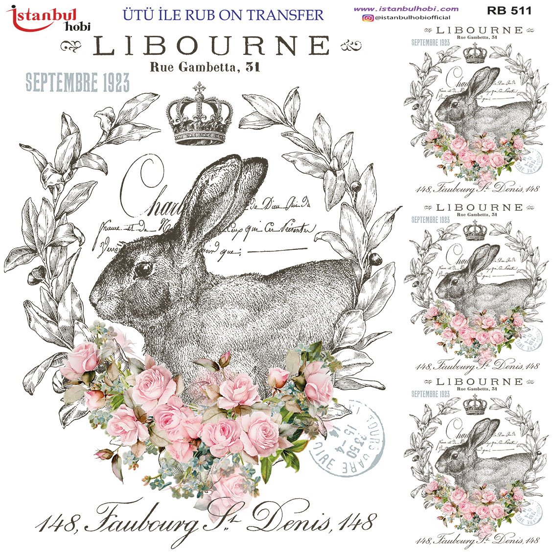 Ütü İle Rub On Transfer 30x30cm RB511