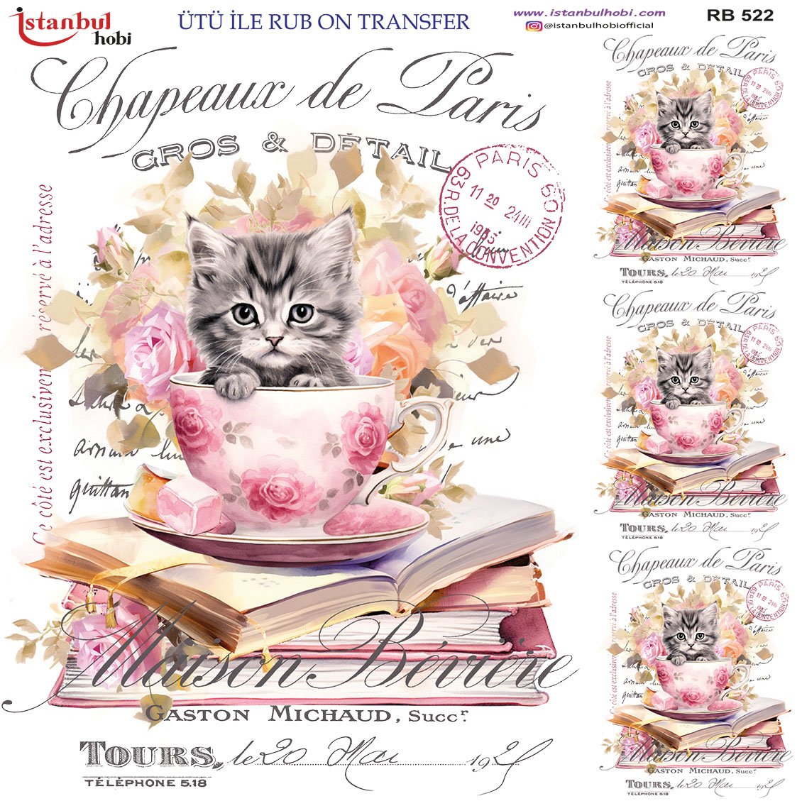 Ütü İle Rub On Transfer 30x30cm RB522