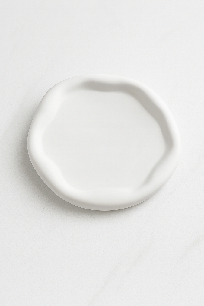 Dekoratif Yuvarlak Sunumluk Tabak 18,5x18,5cm