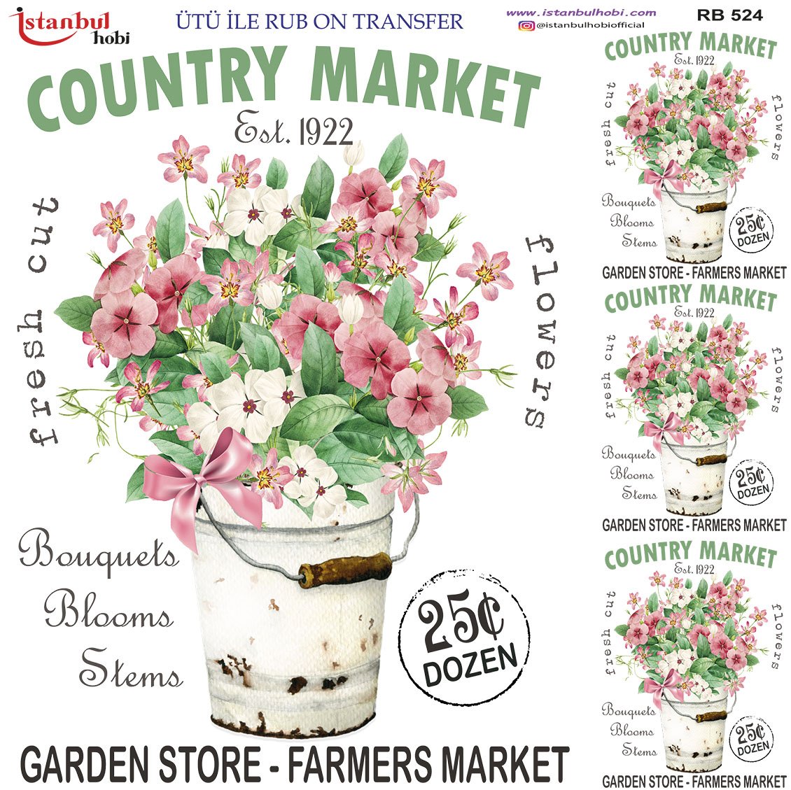 Ütü İle Rub On Transfer 30x30cm RB524