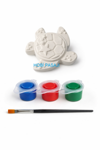 Taş Boyama Seti Kaplumbağa 3 Renk Akrilik Boya 5ml + Fırça