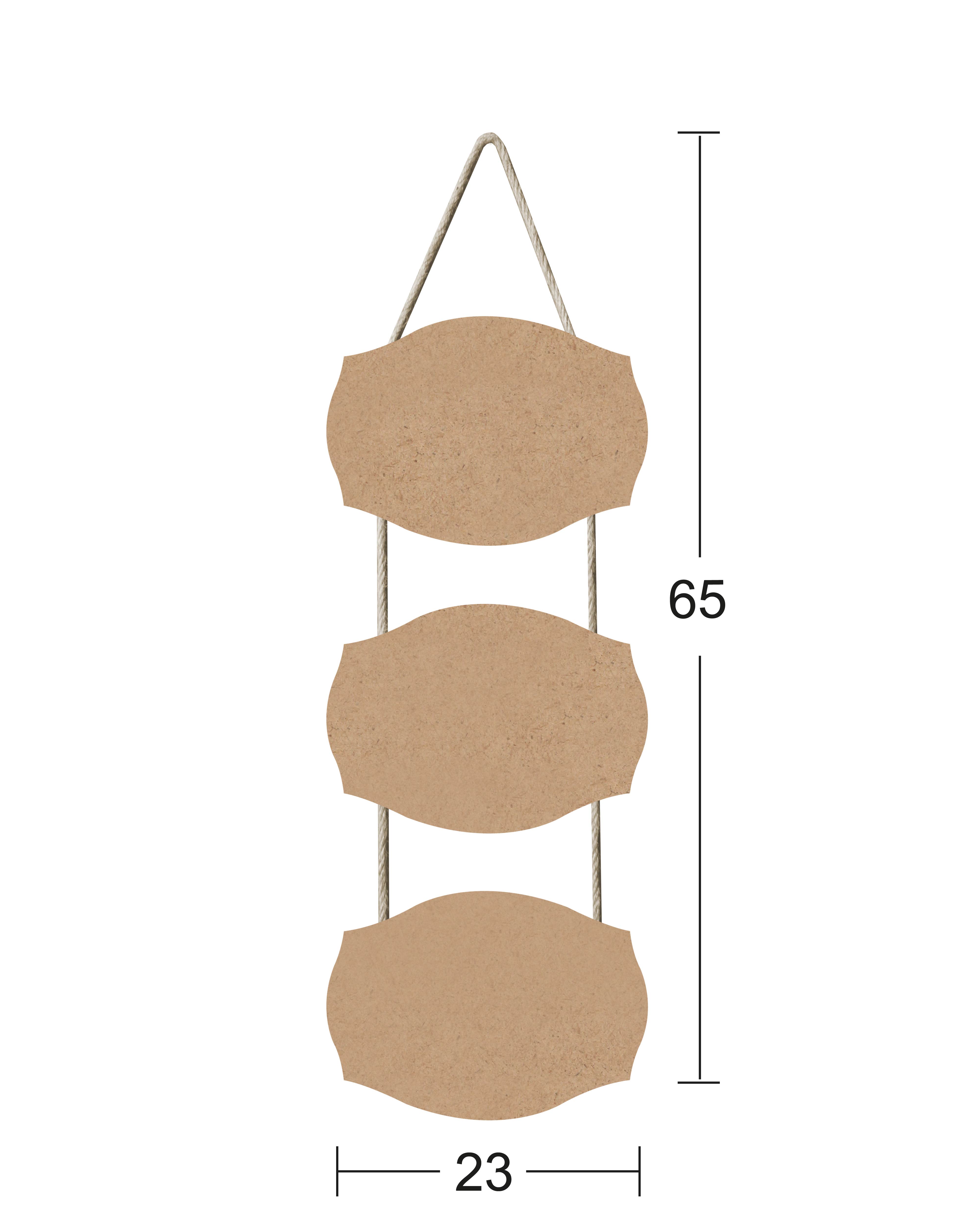 3 lü İpli Oval Dalgalı Pano F727