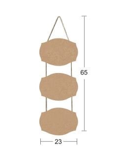 3 lü İpli Oval Dalgalı Pano F727