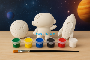 Taş Boyama Uzay Seti 6 Renk Akrilik Boya 5ml + Fırça