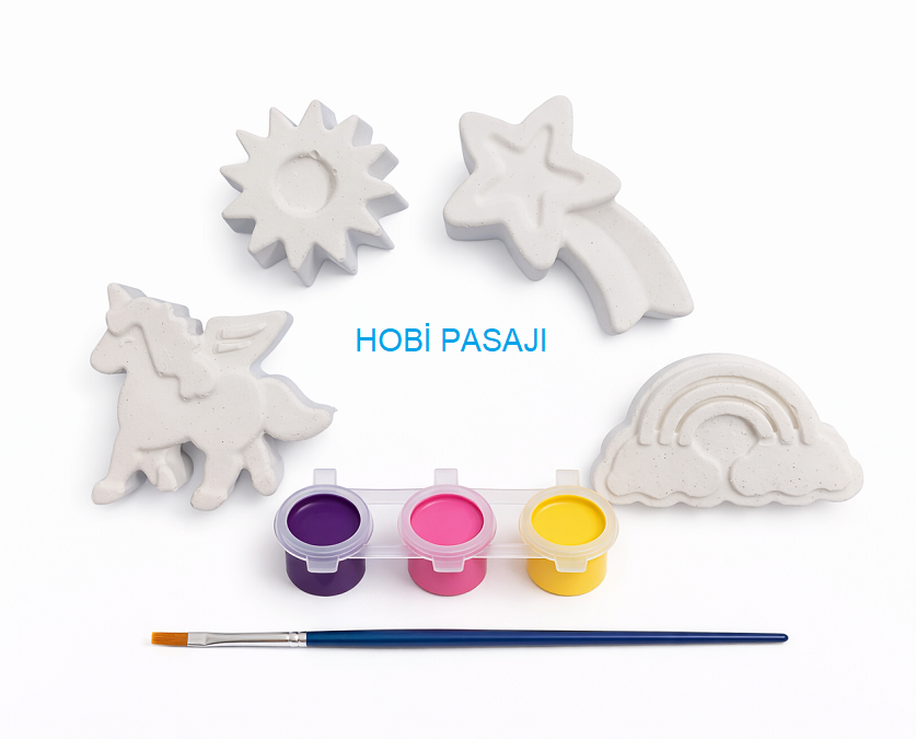 Taş Boyama Seti My Little Pony 3 Renk Akrilik Boya 5ml + Fırça