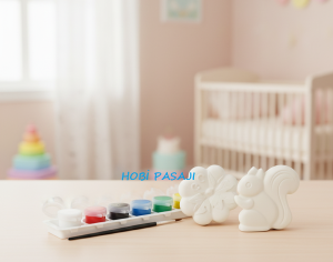 Taş Boyama Seti Sincap Yaprak Kabak 6 Renk Akrilik Boya 5ml + Fırça