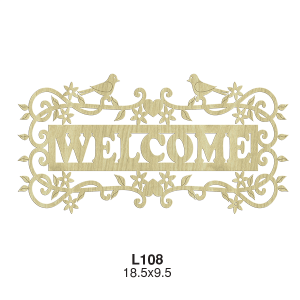 Kuşlu İşlemeli Welcome Kapı Süsü L108