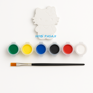 Taş Boyama Seti Hello Kitty 6 Renk Akrilik Boya 5ml + Fırça