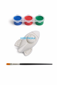Taş Boyama Seti Uzay Mekiği 3 Renk Akrilik Boya 5ml + Fırça