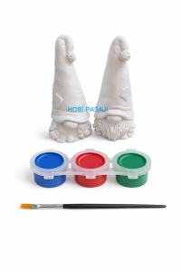 Taş Boyama Seti Kız Erkek Cüce 3 Renk Akrilik Boya 5ml + Fırça