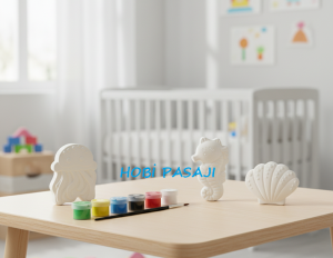 Taş Boyama Seti Ahtapot & Deniz Atı & İstiridye 6 Renk Akrilik Boya 5ml + Fırça