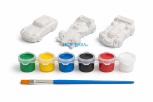 Taş Boyama Seti Yarış Arabaları 6 Renk Akrilik Boya 5ml + Fırça