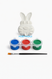 Taş Boyama Seti Tavşan 3 Renk Akrilik Boya 5ml + Fırça