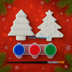 Taş Boyama Seti Çam Ağacı 3 Renk Akrilik Boya 5ml + Fırça