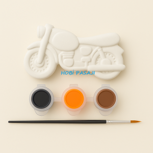 Taş Boyama Seti Motorsiklet 3 Renk Akrilik Boya 5ml + Fırça