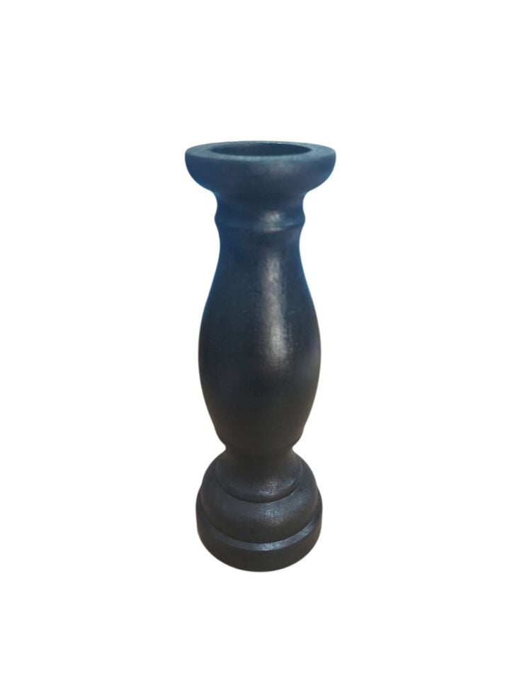 Ahşap Siyah Şamdan 20x7cm