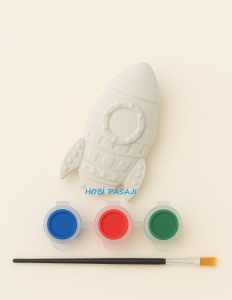 Taş Boyama Seti Uzay Mekiği 3 Renk Akrilik Boya 5ml + Fırça