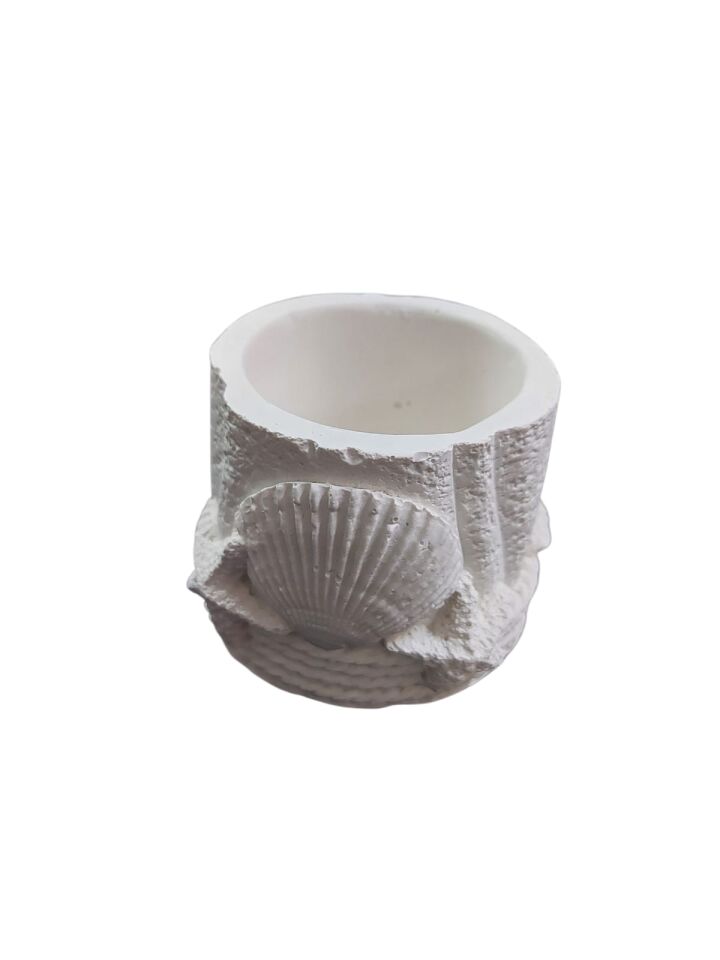 Deniz Kabuklu Saksı Kalemlik 9x6,5cm