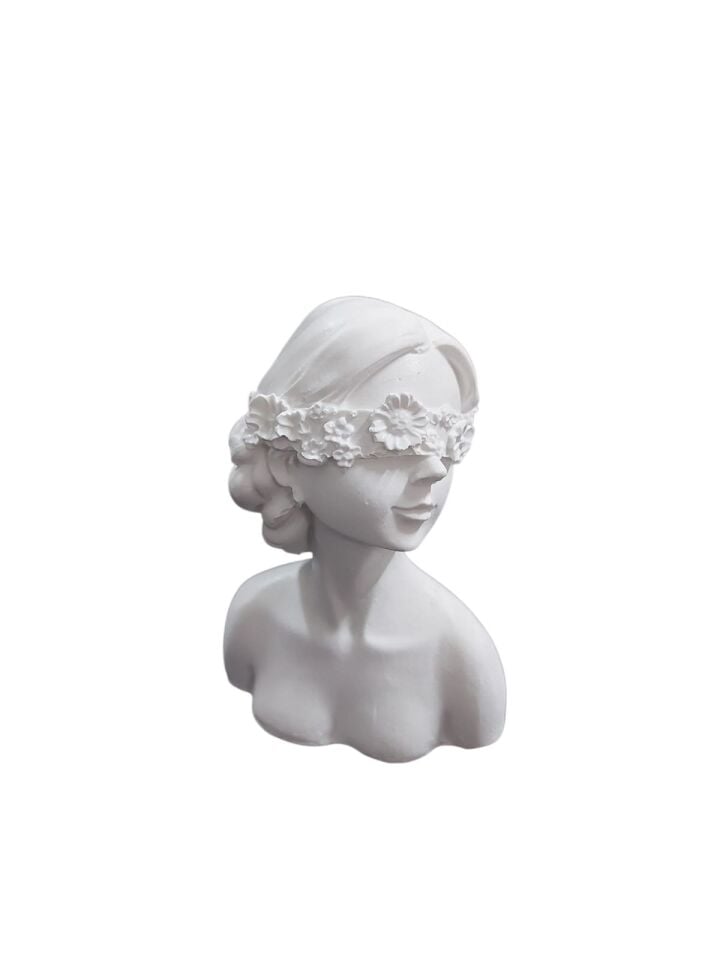 Gözü Çiçekli Kız Büst 9,5x6,5cm