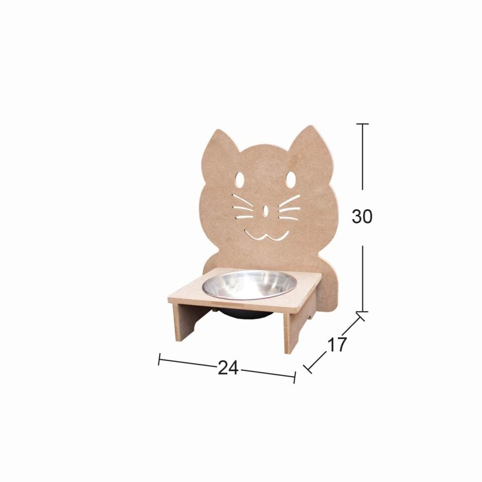 Ahşap Tekli Kedi Mamalık 24x17cm KM105