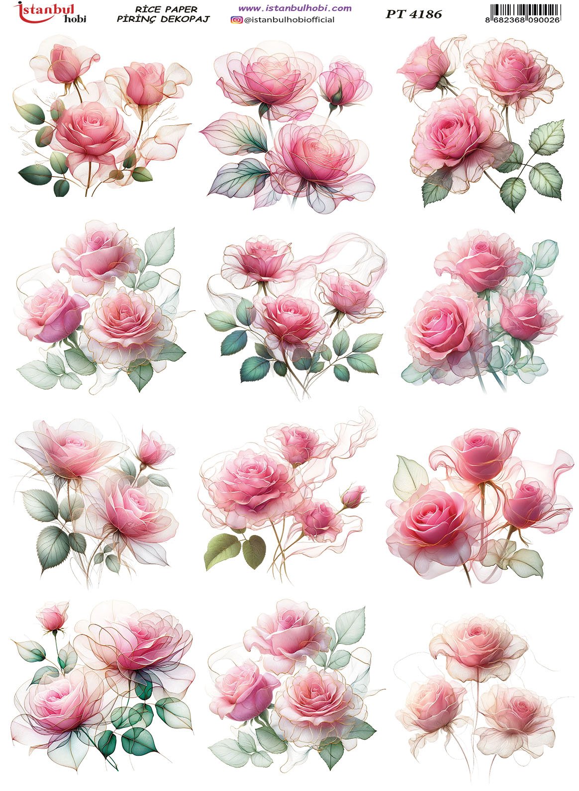 Pirinç Dekopaj Kağıdı 30x42cm PT-4186