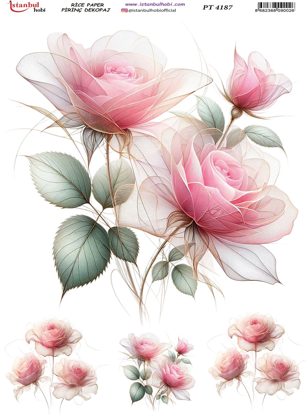 Pirinç Dekopaj Kağıdı 30x42cm PT-4187